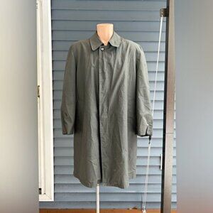 Vintage Rainfair Mens Grey Plaid Hipster Faux Fur Lined Rain Topcoat Trench~44~